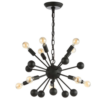 Orbit 19.5" Adjustable Iron Modern Industrial Sputnik LED Chandelier - JONATHAN Y